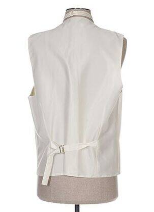 Gilet sans manche tissage satiné beige CLAUDE GABRIEL homme