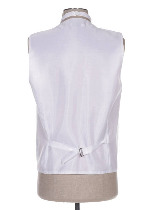 Gilet sans manche tissage satiné blanc CLAUDE GABRIEL homme