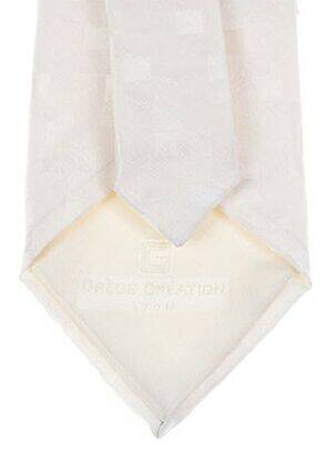 Cravate tissage satiné beige GREGE CREATION homme