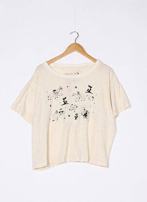T-shirt coupe droite manches courtes beige WORSTOK femme