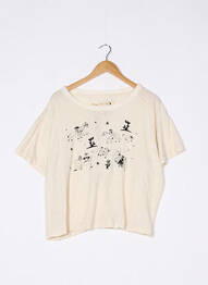 T-shirt coupe droite manches courtes beige WORSTOK femme