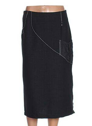 Jupe mi-longue taille à pinces gris COCO MENTHE femme