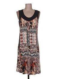 Robe mi-longue sans manche sans manche noir GUY DUBOUIS femme
