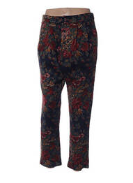 Pantalon droit taille à pinces taille haute bleu ZOE LA FEE femme
