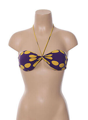 Haut de maillot de bain fermeture liens à nouer haut soutien-gorge moulé violet SIMONE PERELE femme