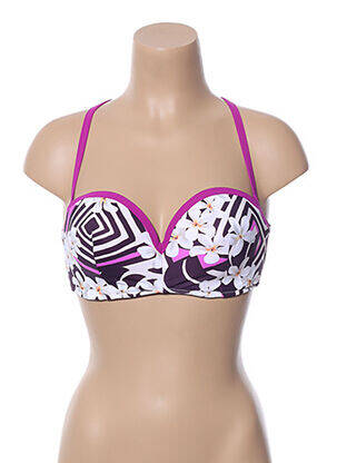 Haut de maillot de bain bretelles élastiquées amovibles haut soutien-gorge moulé violet SIMONE PERELE femme