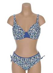 Maillot de bain 2 pièces bleu BELCOR pour femme seconde vue