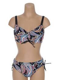 Maillot de bain 2 pièces fermeture clip bleu BELCOR femme