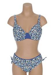 Maillot de bain 2 pièces fermeture clip bleu BELCOR femme