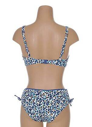 Maillot de bain 2 pièces fermeture clip bleu BELCOR femme