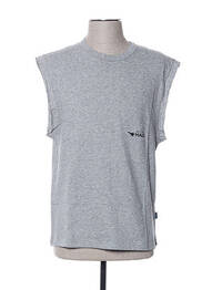 Débardeur tissage chiné sans manche gris HAUS homme