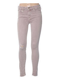 Pantalon slim skinny taille haute marron MOTHER femme