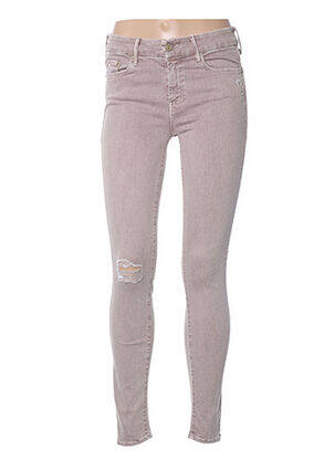 Pantalon slim skinny taille haute marron MOTHER femme