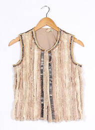 Gilet sans manche sans manche beige BENDITO PIE femme