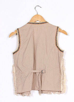Gilet sans manche coupe droite beige BENDITO PIE femme