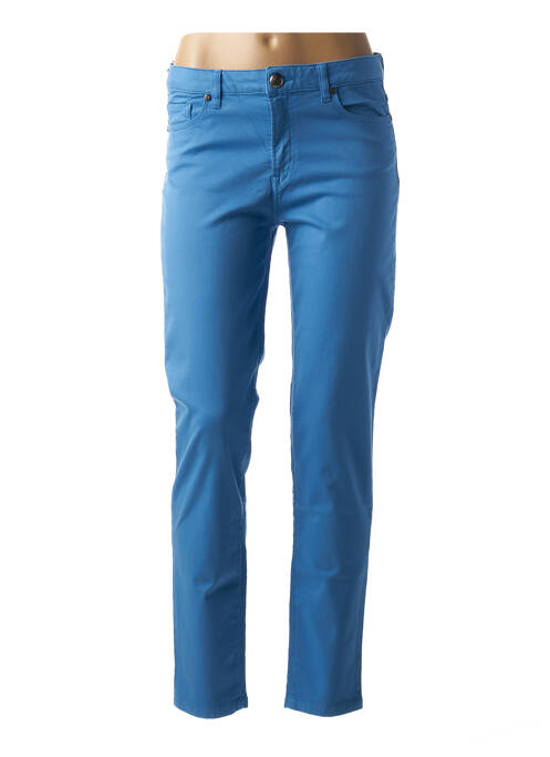 Pantalon droit bleu MENSI COLLEZIONE pour femme