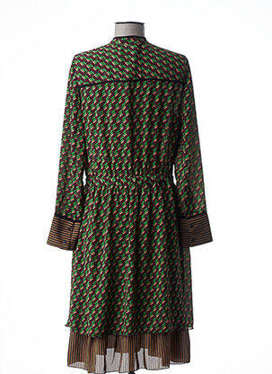 Robe mi-longue manches longues manches longues vert SCOTCH & SODA femme