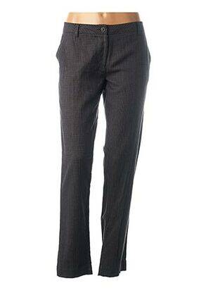 Pantalon droit fermeture zippée sous rabat boutonné taille normale noir SWILDENS femme