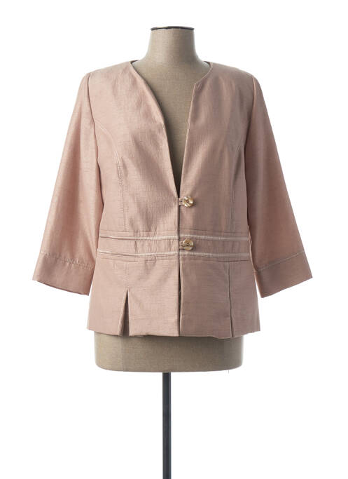 Veste chic col v beige FRANCE RIVOIRE femme