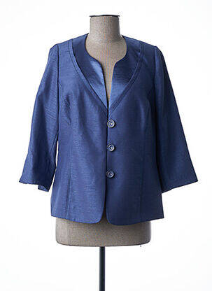 Veste chic fermeture boutonnée sur le devant bleu FRANCE RIVOIRE femme
