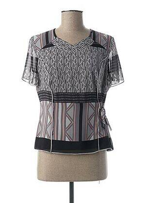 Blouse imprimé fantaisie manches courtes noir GUY DUBOUIS femme