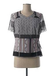 Blouse imprimé fantaisie manches courtes noir GUY DUBOUIS femme