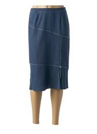 Jupe mi-longue coupe droite bleu FRANCE RIVOIRE femme