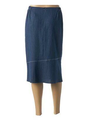 Jupe mi-longue coupe droite bleu FRANCE RIVOIRE femme