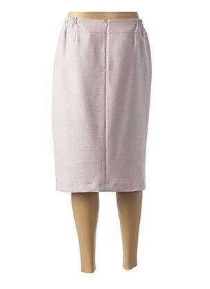 Jupe mi-longue coupe droite rose GUY DUBOUIS femme