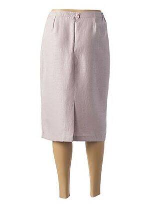 Jupe mi-longue taille à pinces rose GUY DUBOUIS femme