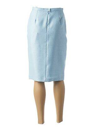 Jupe mi-longue taille à pinces bleu GUY DUBOUIS femme
