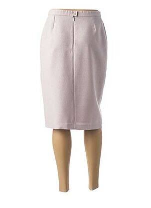 Jupe mi-longue taille à pinces rose GUY DUBOUIS femme