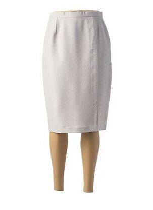 Jupe mi-longue taille à pinces gris FRANCE RIVOIRE femme