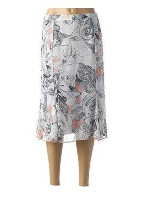 Jupe mi-longue taille élastique gris FRANCE RIVOIRE femme