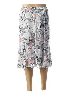 Jupe mi-longue taille élastique gris FRANCE RIVOIRE femme