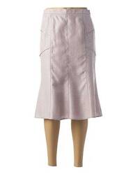 Jupe mi-longue taille élastique rose FRANCE RIVOIRE femme