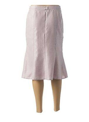 Jupe mi-longue coupe droite évasée sur le bas rose IMPULSION femme
