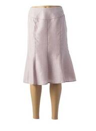 Jupe mi-longue taille élastique rose FRANCE RIVOIRE femme