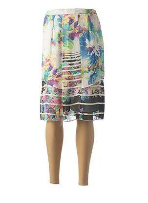 Jupe mi-longue coupe droite bleu FRANCE RIVOIRE femme
