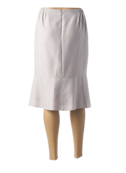 Jupe mi-longue taille élastique beige FRANCE RIVOIRE femme