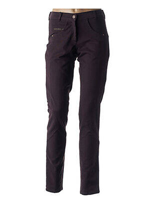 Pantalon slim marron PAUL BRIAL pour femme