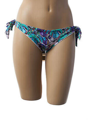 Bas de maillot de bain imprimé fleurs bikini bleu 100% BRASIL femme