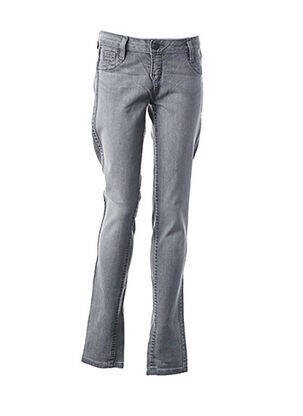 Pantalon slim taille basse taille basse gris BLEULAB femme