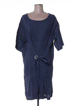 Robe mi-longue col rond bleu LA FEE MARABOUTEE femme