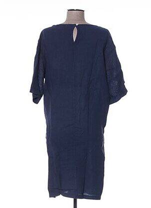 Robe mi-longue col rond bleu LA FEE MARABOUTEE femme