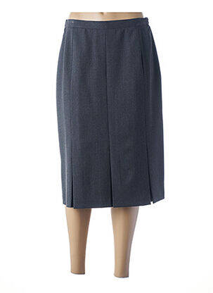 Jupe mi-longue taille à pinces gris FRANCE RIVOIRE femme