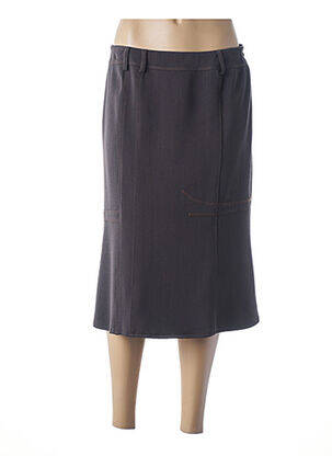 Jupe mi-longue doublure marron GUY DUBOUIS femme