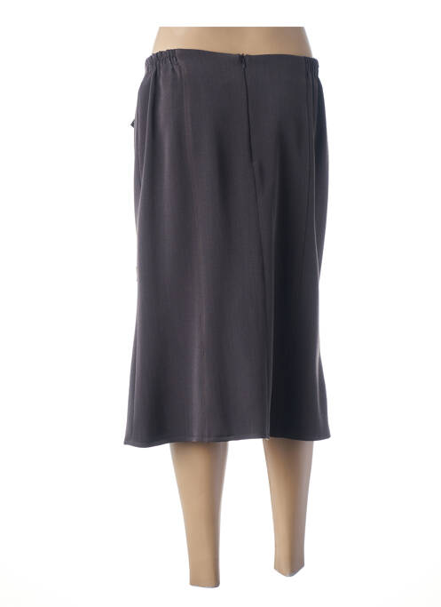 Jupe mi-longue marron GUY DUBOUIS pour femme