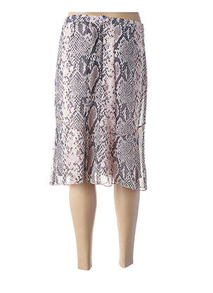 Jupe mi-longue taille élastique rose GUY DUBOUIS femme