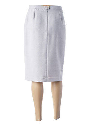 Jupe mi-longue taille haute gris GUY DUBOUIS femme